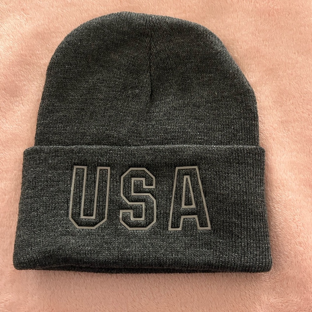 USA Gray Beanie Hat
